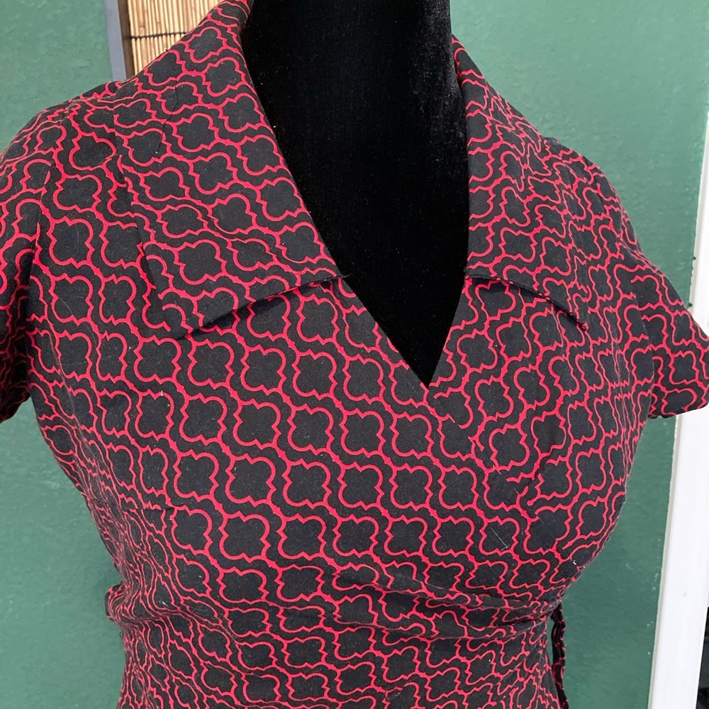 Heart breaker black and red wrap dress - Picture 2 of 3
